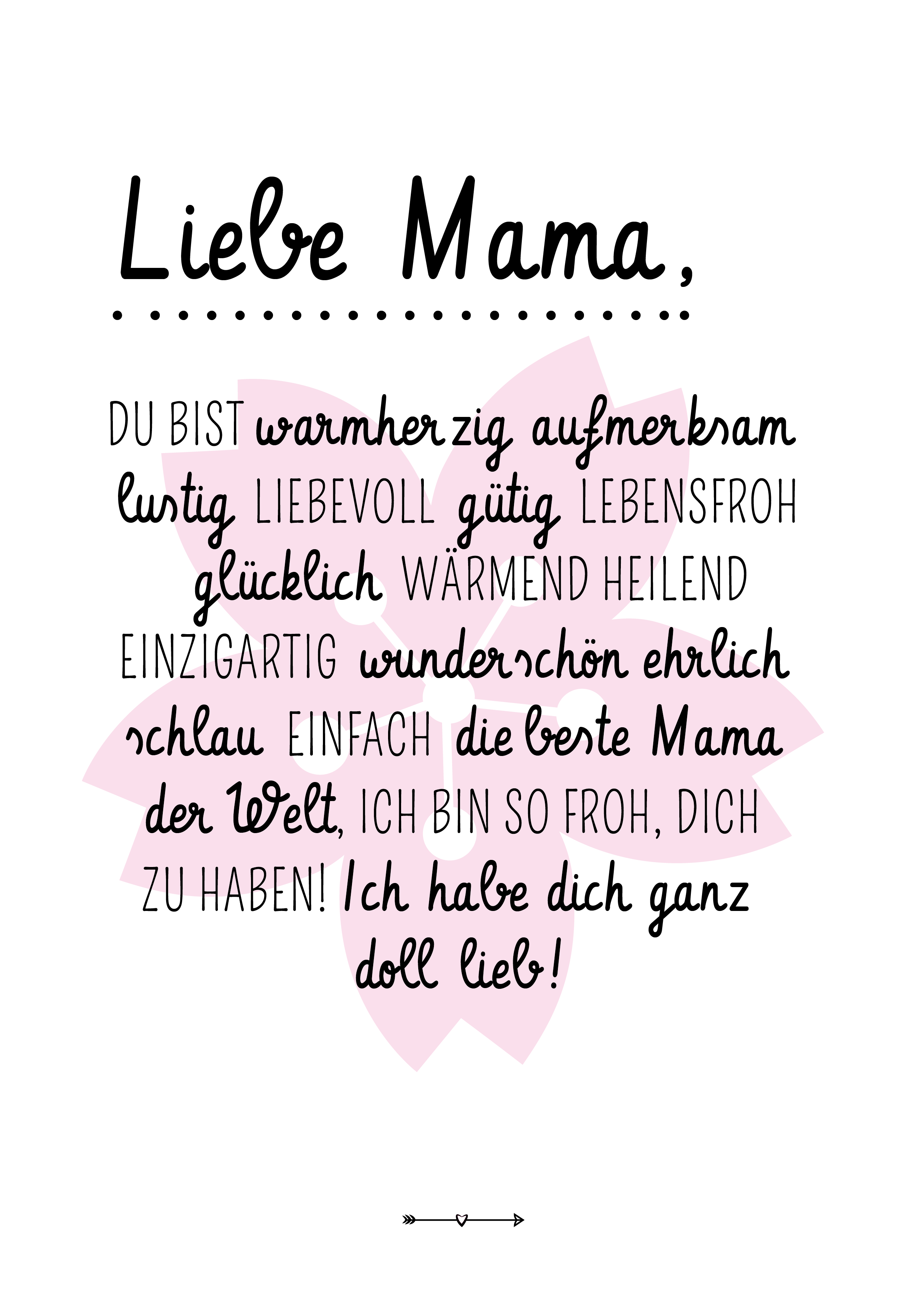 Individuelle Sprüche Liebe Mama schwarz Dodeco.de
